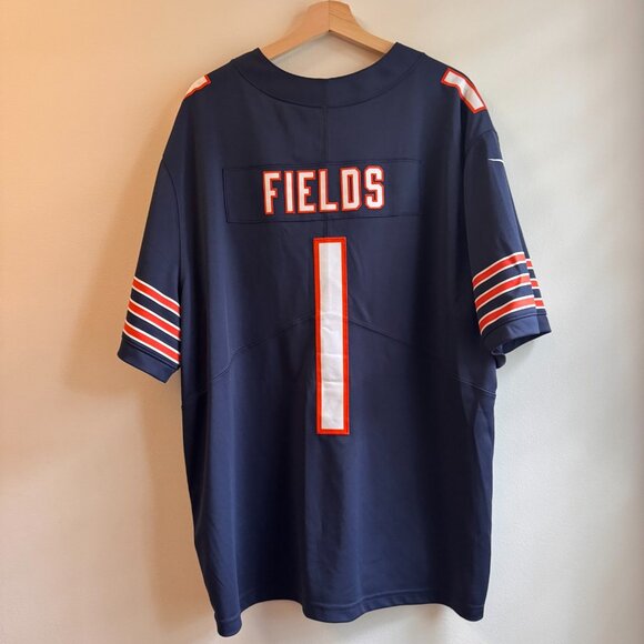 Nike Justin Fields Chicago Bears Home Game Jersey Men's Size 3X Medium Navy Blue - Picture 4 of 16